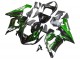 Mejores Carenado Moto Kawasaki ZX6R 2005-2006 - Negro Brillante Verde Llama