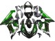 Mejores Carenado Moto Kawasaki ZX6R 2005-2006 - Negro Brillante Verde Llama