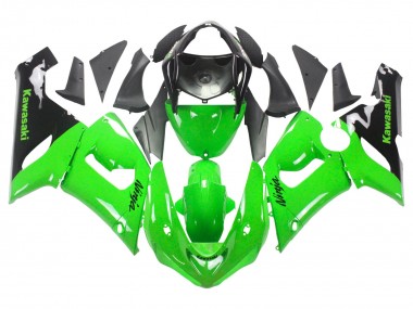 Mejores Carenados Moto Kawasaki ZX6R 2005-2006 - Verde Negro Ninja