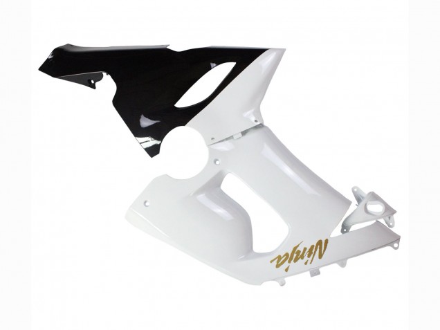 Mejores Carenados Moto Kawasaki ZX6R 2005-2006 - Blanco Negro Oro Ninja