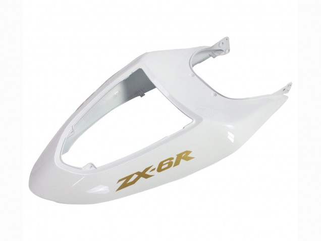 Mejores Carenados Moto Kawasaki ZX6R 2005-2006 - Blanco Negro Oro Ninja