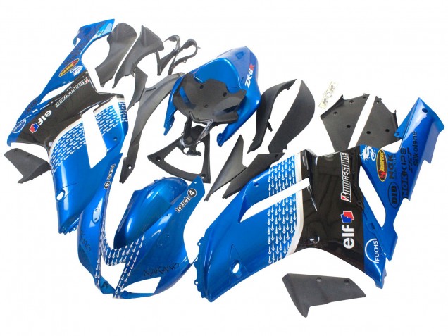 Mejores Carenados Moto Kawasaki ZX6R 2007-2008 - Negro Azul Elf