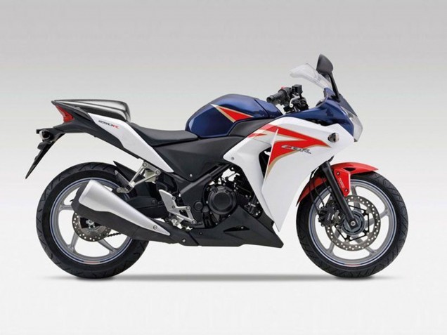 Mejores Carenados Moto Honda CBR250RR 2011-2015 - Blanco Rojo Azul Oscuro Raya