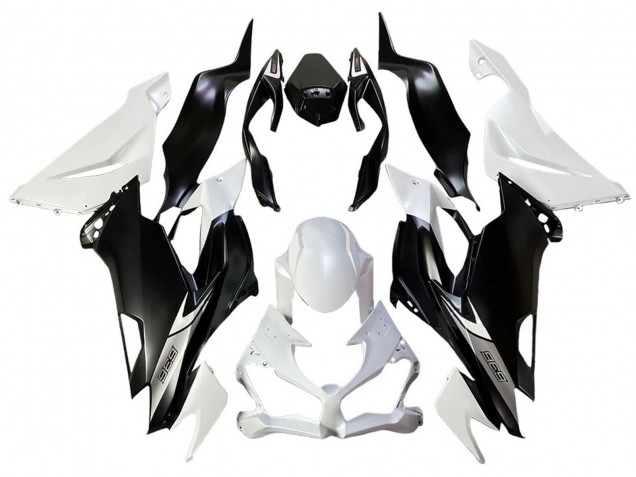 Mejores Carenado Moto Kawasaki ZX6R 2013-2018 - Blanco Negro Mate