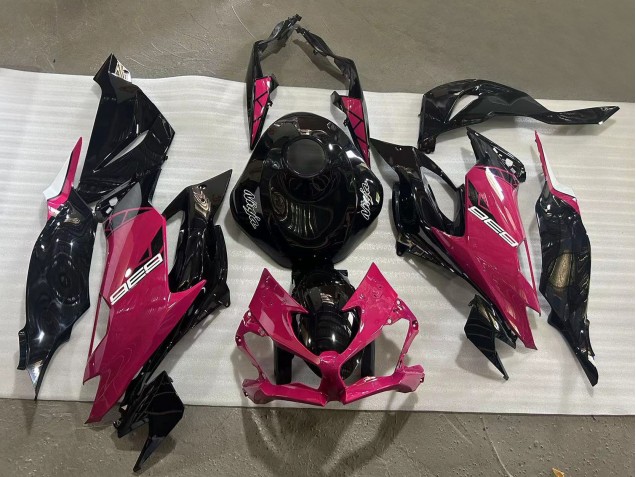 Mejores Carenados Moto Kawasaki ZX6R 2019-2022 - Negro Brillante Rosa Ninja