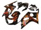 Mejores Carenados Moto Suzuki GSXR1000 2000-2002 - Negro Brillante Naranja Llama