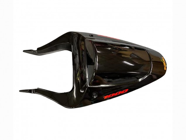 Mejores Carenados Moto Suzuki GSXR1000 2000-2002 - Negro Brillante Naranja Llama