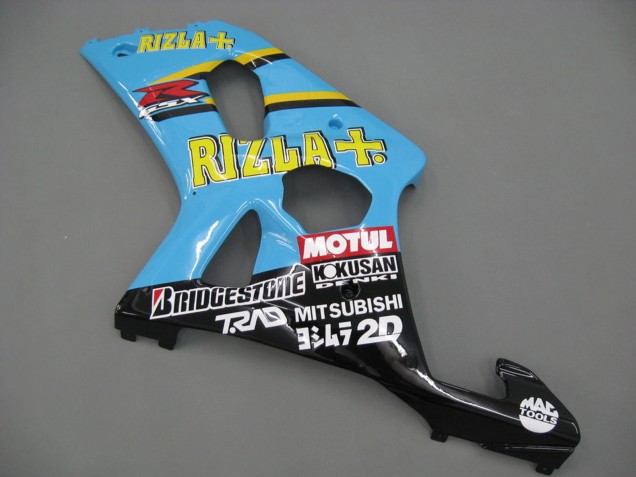 Mejores Carenados Moto Suzuki GSXR1000 2000-2002 - Azul Claro Amarillo Negro Motul Rizla