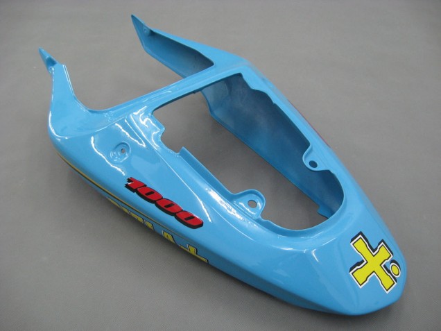 Mejores Carenados Moto Suzuki GSXR1000 2000-2002 - Azul Claro Amarillo Negro Motul Rizla