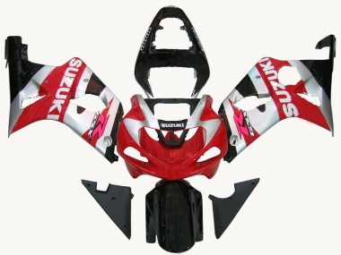 Mejores Carenados Moto Suzuki GSXR1000 2000-2002 - Rojo Plata Blanco Negro