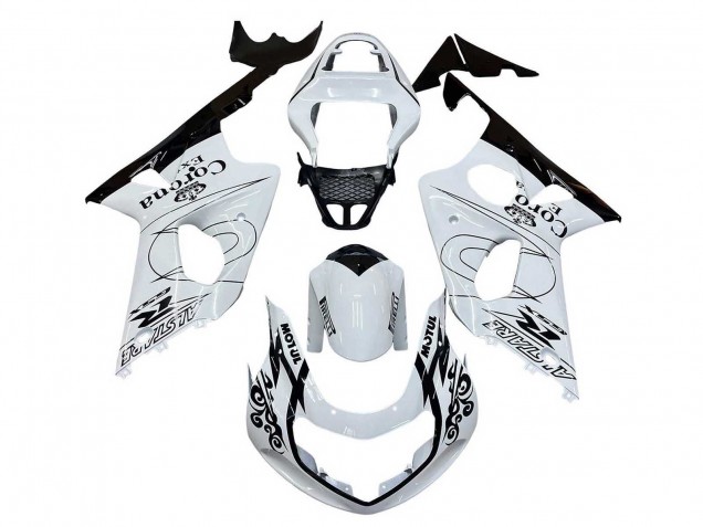 Mejores Carenados Moto Suzuki GSXR1000 2000-2002 - Blanco Negro Motul Corona