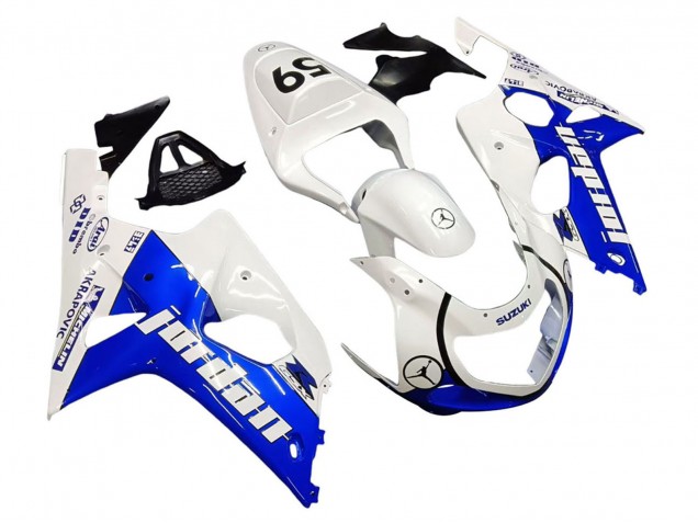 Mejores Carenados Moto Suzuki GSXR1000 2000-2002 - Blanco Azul Jordan 59