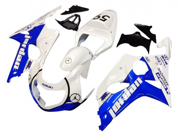 Mejores Carenados Moto Suzuki GSXR1000 2000-2002 - Blanco Azul Jordan 59