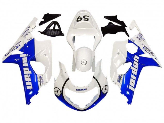 Mejores Carenados Moto Suzuki GSXR1000 2000-2002 - Blanco Azul Jordan 59