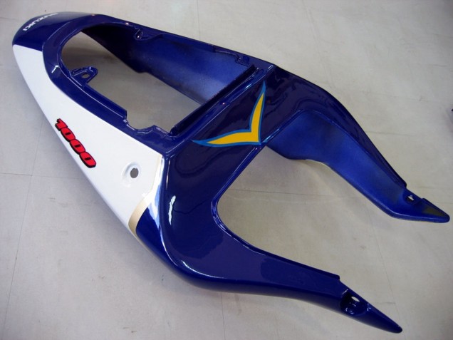 Mejores Carenados Moto Suzuki GSXR1000 2000-2002 - Amarillo Azul Oscuro Blanco Motul Corona
