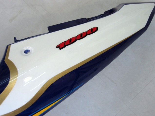 Mejores Carenados Moto Suzuki GSXR1000 2000-2002 - Amarillo Azul Oscuro Blanco Motul Corona