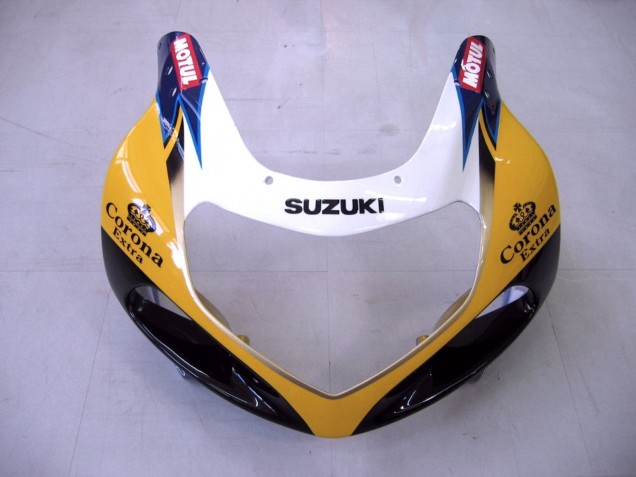 Mejores Carenados Moto Suzuki GSXR1000 2000-2002 - Amarillo Azul Oscuro Blanco Motul Corona