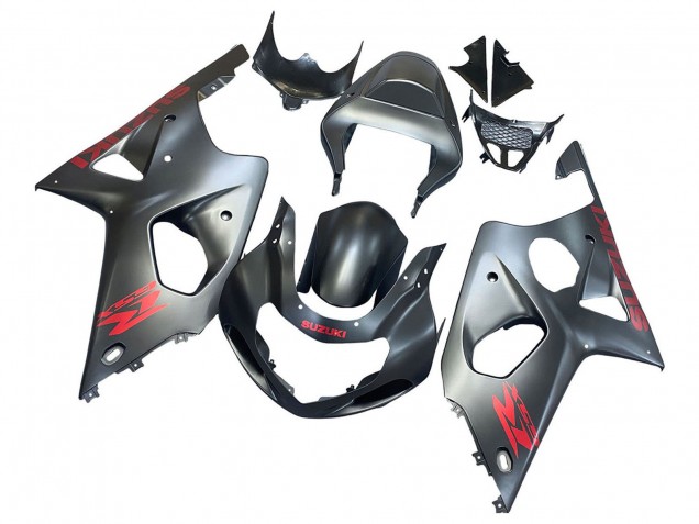 Mejores Carenados Moto Suzuki GSXR1000 2000-2002 - Gris Mate Rojo Calcomanía