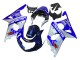 Mejores Carenados Moto Suzuki GSXR1000 2000-2002 - Azul Blanco Plata Castrol Dunlop