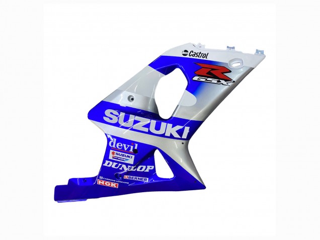 Mejores Carenados Moto Suzuki GSXR1000 2000-2002 - Azul Blanco Plata Castrol Dunlop