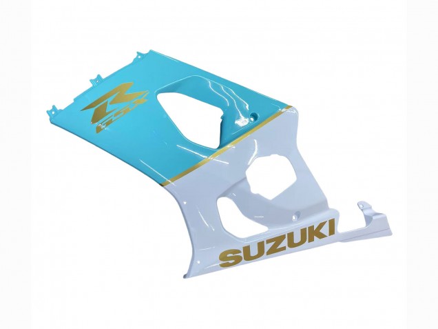 Mejores Carenados Moto Suzuki GSXR 1000 2003-2004 - Blanco Azul Claro Oro
