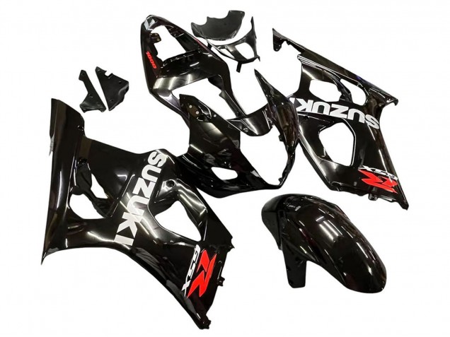 Mejores Carenados Moto Suzuki GSXR 1000 2003-2004 - Negro Brillante Blanco Rojo Calcomanías