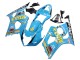 Mejores Carenados Moto Suzuki GSXR 1000 2003-2004 - Azul Claro Amarillo Negro Rizla Motul