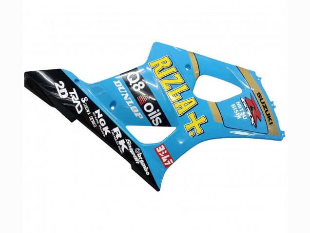 Mejores Carenados Moto Suzuki GSXR 1000 2003-2004 - Azul Claro Amarillo Negro Rizla Motul