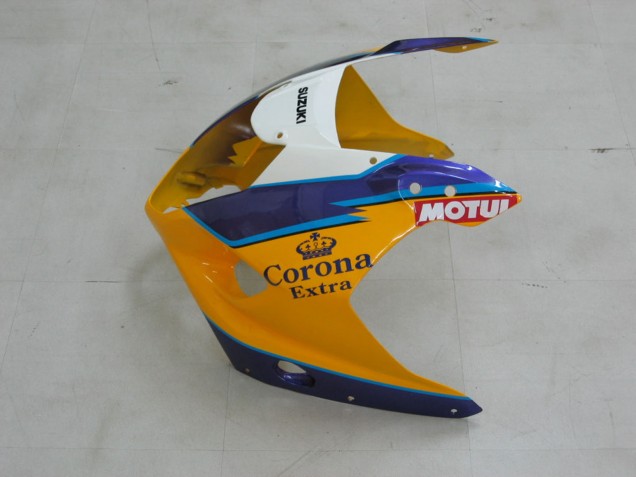 Mejores Carenados Moto Suzuki GSXR 1000 2003-2004 - Amarillo Blanco Azul Negro Corona