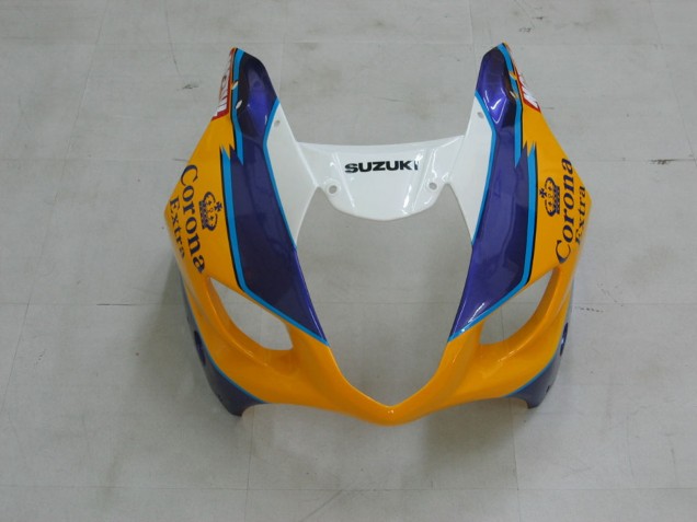 Mejores Carenados Moto Suzuki GSXR 1000 2003-2004 - Amarillo Blanco Azul Negro Corona
