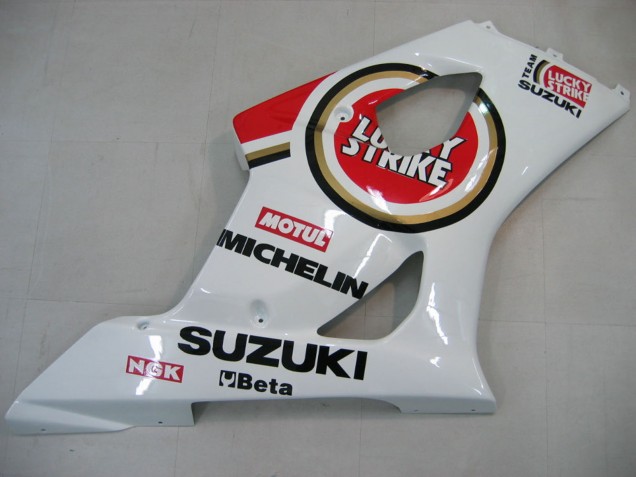 Mejores Carenados Moto Suzuki GSXR 1000 2003-2004 - Blanco Rojo Motul Lucky Strike