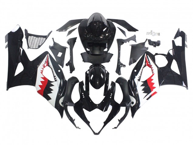 Mejores Carenados Moto Suzuki GSXR 1000 2005-2006 - Negro Brillante Rojo Blanco Tiburón