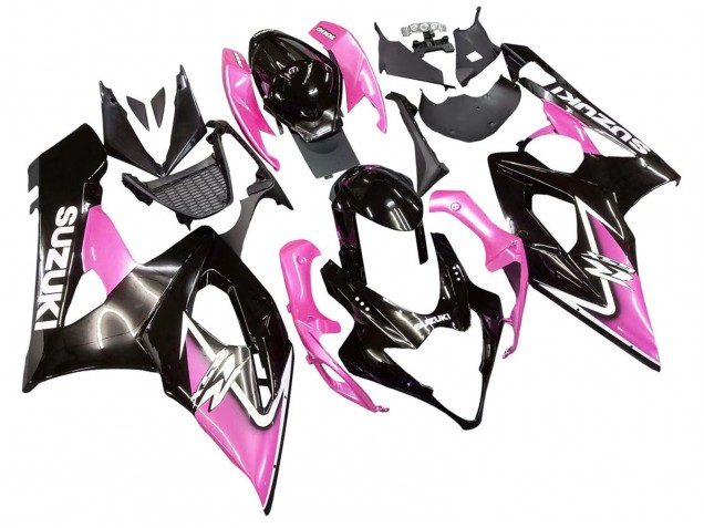 Mejores Carenados Moto Suzuki GSXR 1000 2005-2006 - Negro Brillante Rosa