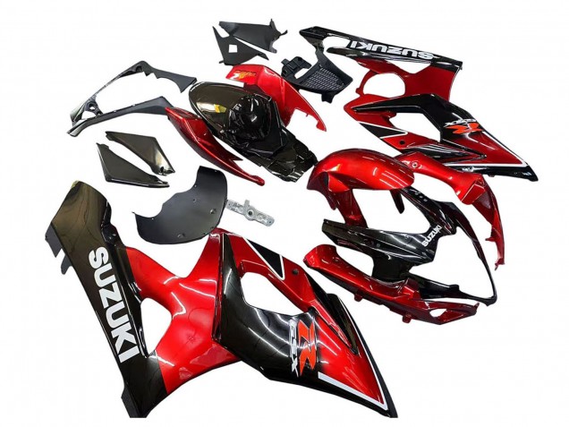 Mejores Carenados Moto Suzuki GSXR 1000 2005-2006 - Rojo Negro Brillante