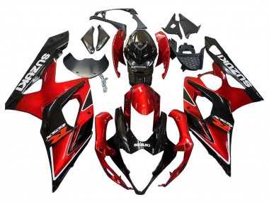Mejores Carenados Moto Suzuki GSXR 1000 2005-2006 - Rojo Negro Brillante