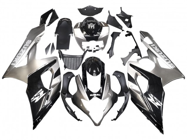 Mejores Carenados Moto Suzuki GSXR 1000 2005-2006 - Negro Brillante Gris