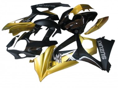 Mejores Carenados Moto Suzuki GSXR 1000 2007-2008 - Oro Negro Plata Calcomanía