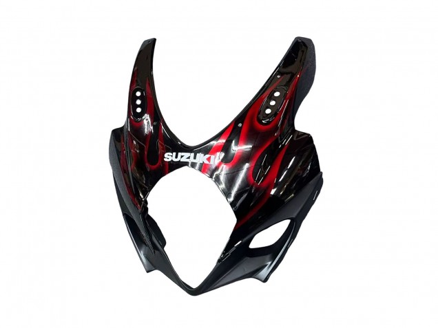 Mejores Carenados Moto Suzuki GSXR 1000 2007-2008 - Negro Rojo Llama