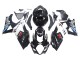 Mejores Carenados Moto Suzuki GSXR 1000 2007-2008 - Negro Brillante Blanco West