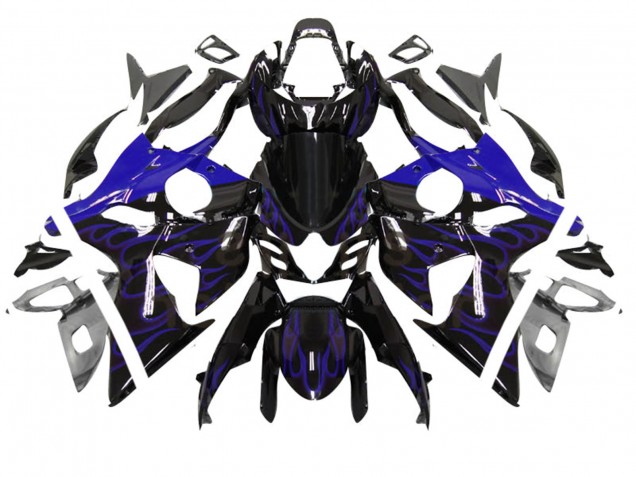 Mejores Carenado Moto Suzuki GSXR 1000 2007-2008 - Negro Brillante Azul Llama