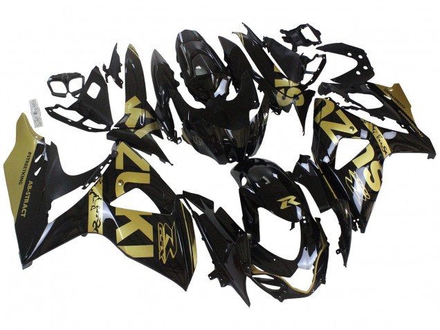 Mejores Carenados Moto Suzuki GSXR 1000 2009-2016 - Negro Brillante Oro