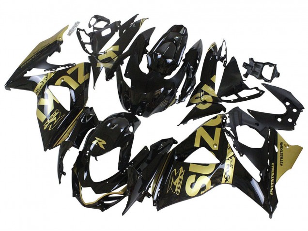 Mejores Carenados Moto Suzuki GSXR 1000 2009-2016 - Negro Brillante Oro