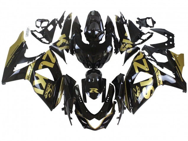 Mejores Carenados Moto Suzuki GSXR 1000 2009-2016 - Negro Brillante Oro