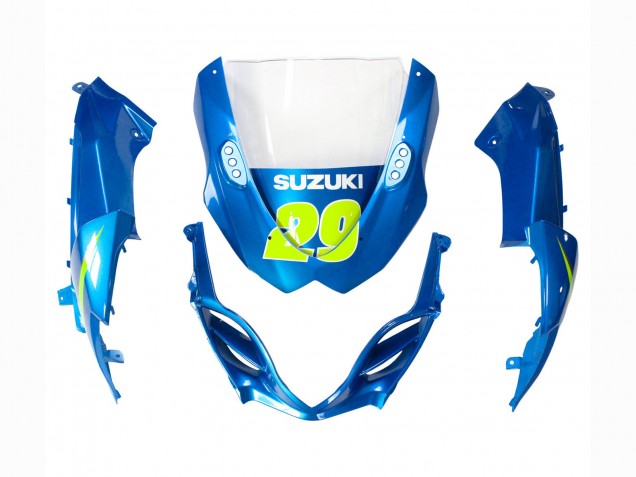 Mejores Carenados Moto Suzuki GSXR 1000 2009-2016 - Azul Claro Verde Motul 29 Ecstar
