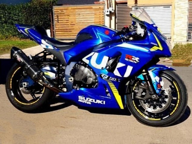 Mejores Carenados Moto Suzuki GSXR 1000 2009-2016 - Azul Claro Verde Motul 29 Ecstar