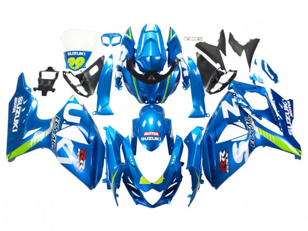Mejores Carenados Moto Suzuki GSXR 1000 2009-2016 - Azul Claro Verde Motul 29 Ecstar