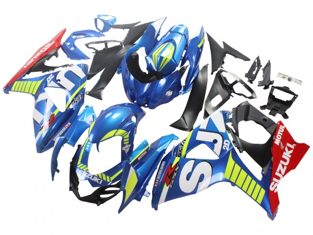Mejores Carenados Moto Suzuki GSXR 1000 2009-2016 - Azul Claro Verde Rojo Motul