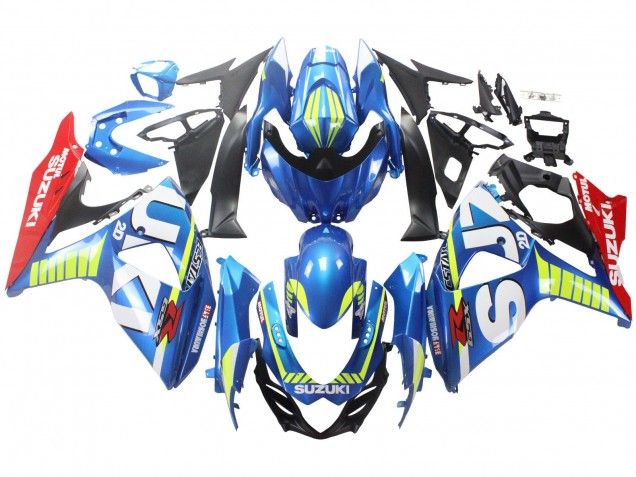 Mejores Carenados Moto Suzuki GSXR 1000 2009-2016 - Azul Claro Verde Rojo Motul