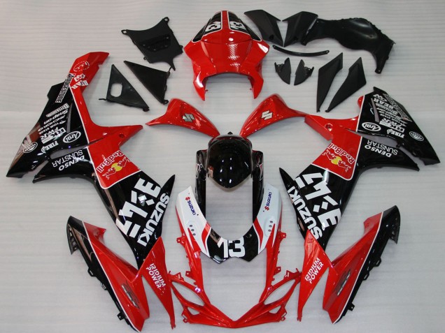 Mejores Carenados Moto Suzuki GSXR 1000 2009-2016 - Rojo Negro Blanco 13