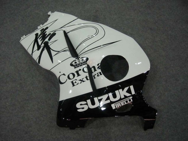 Mejores Carenados Moto Suzuki GSXR 1300 Hayabusa 1996-2007 - Blanco Negro Corona